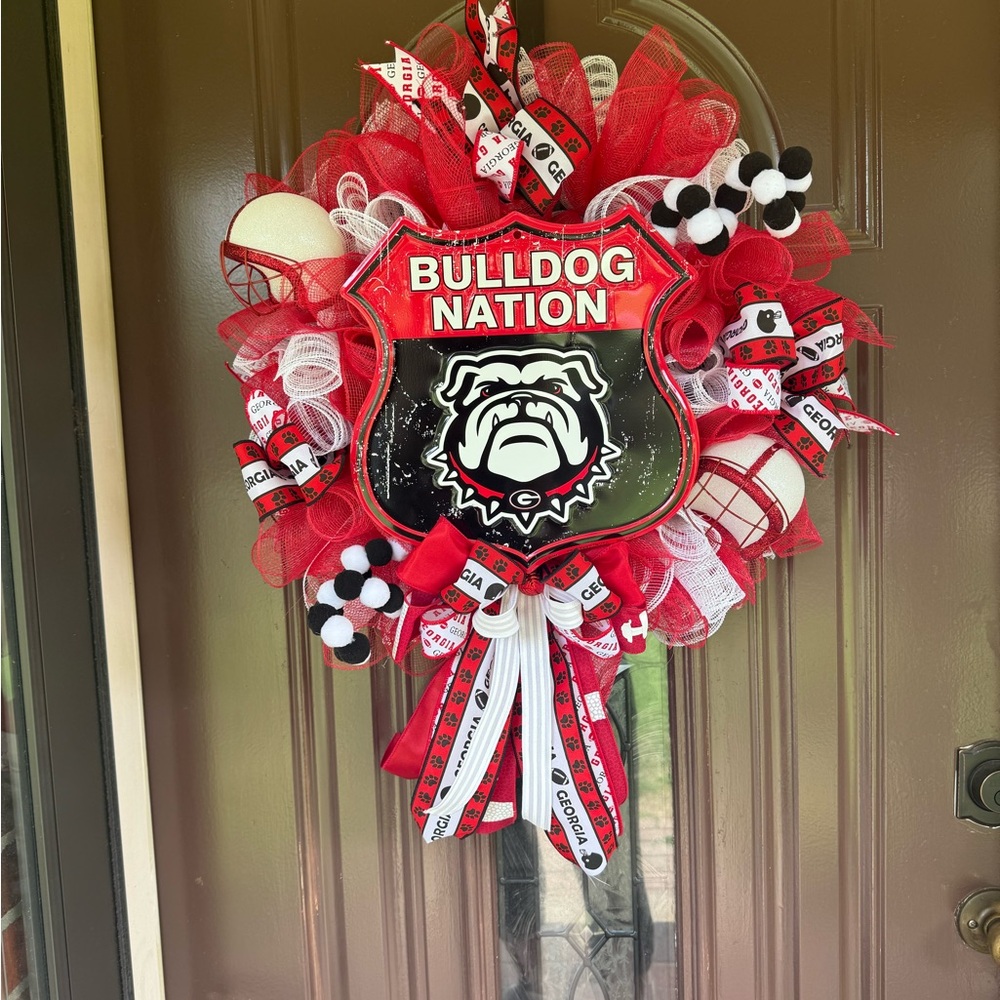 Georgia Bulldog Nation Red and Black Wreath.